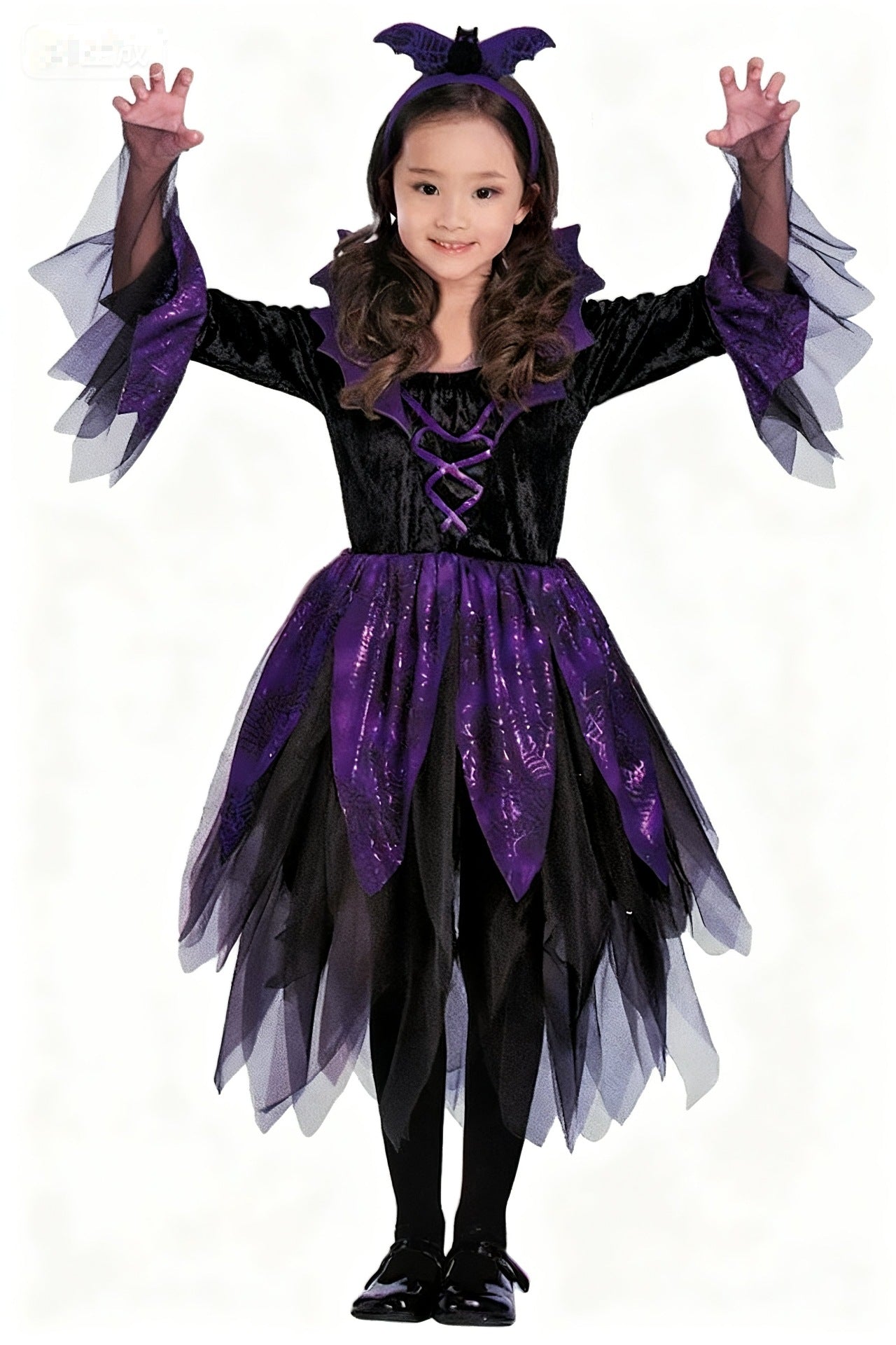 Cosplay Costume Children's Halloween Outfit Witch Costume Diamond Velvet Fairy Dress