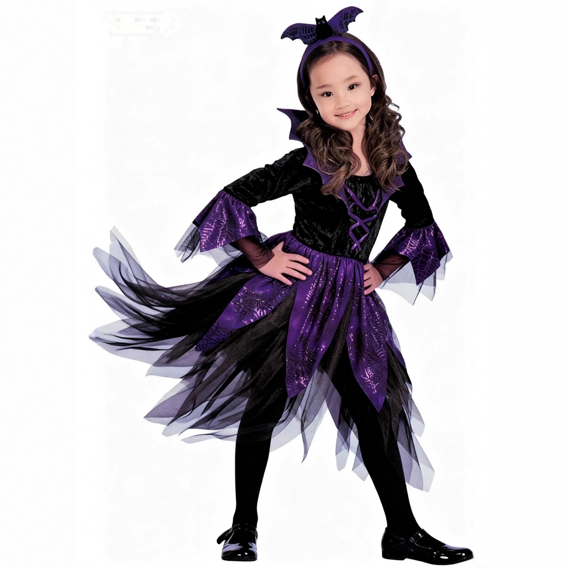Cosplay Costume Children's Halloween Outfit Witch Costume Diamond Velvet Fairy Dress