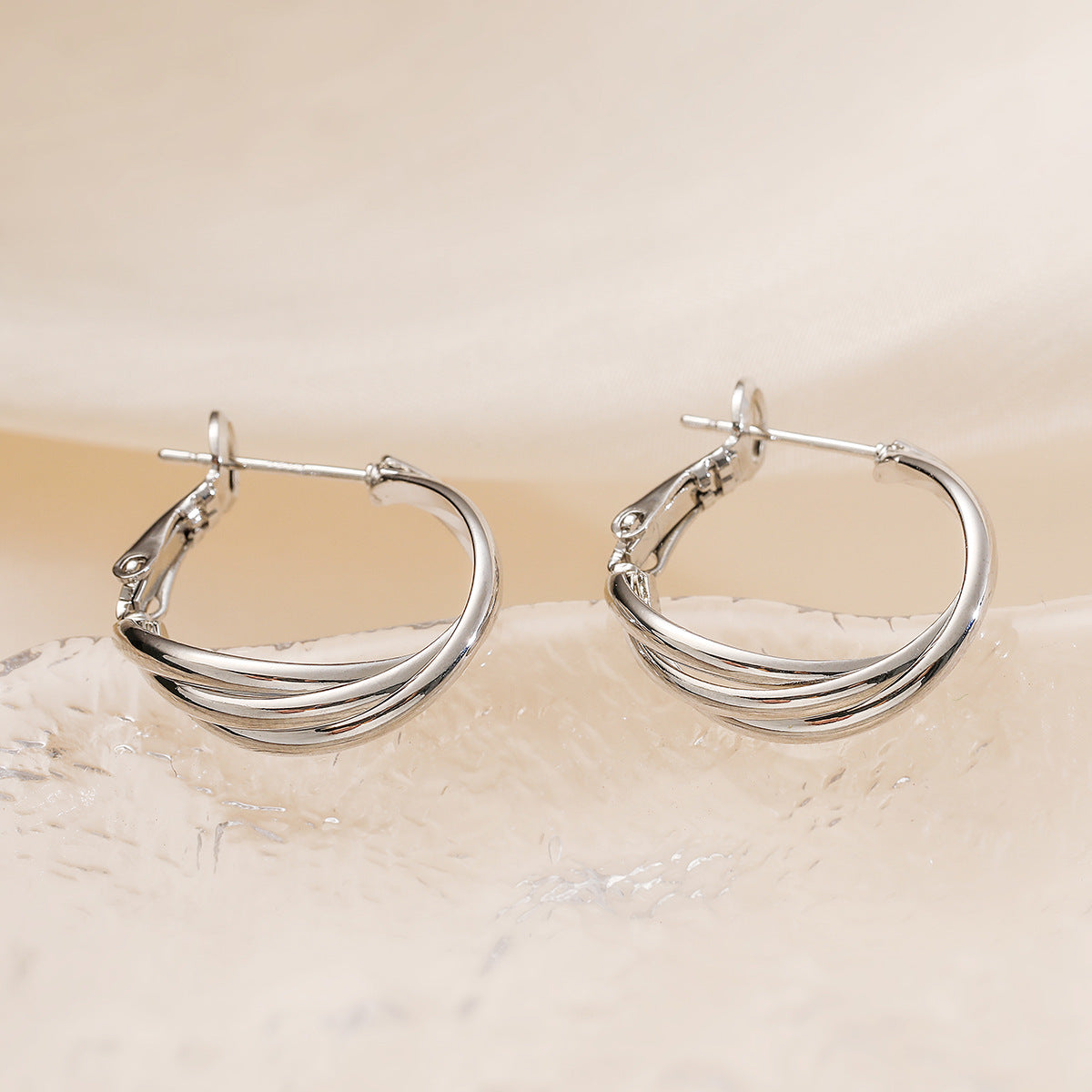 Fashion Gold Color Geometric Big Hoop Earrings