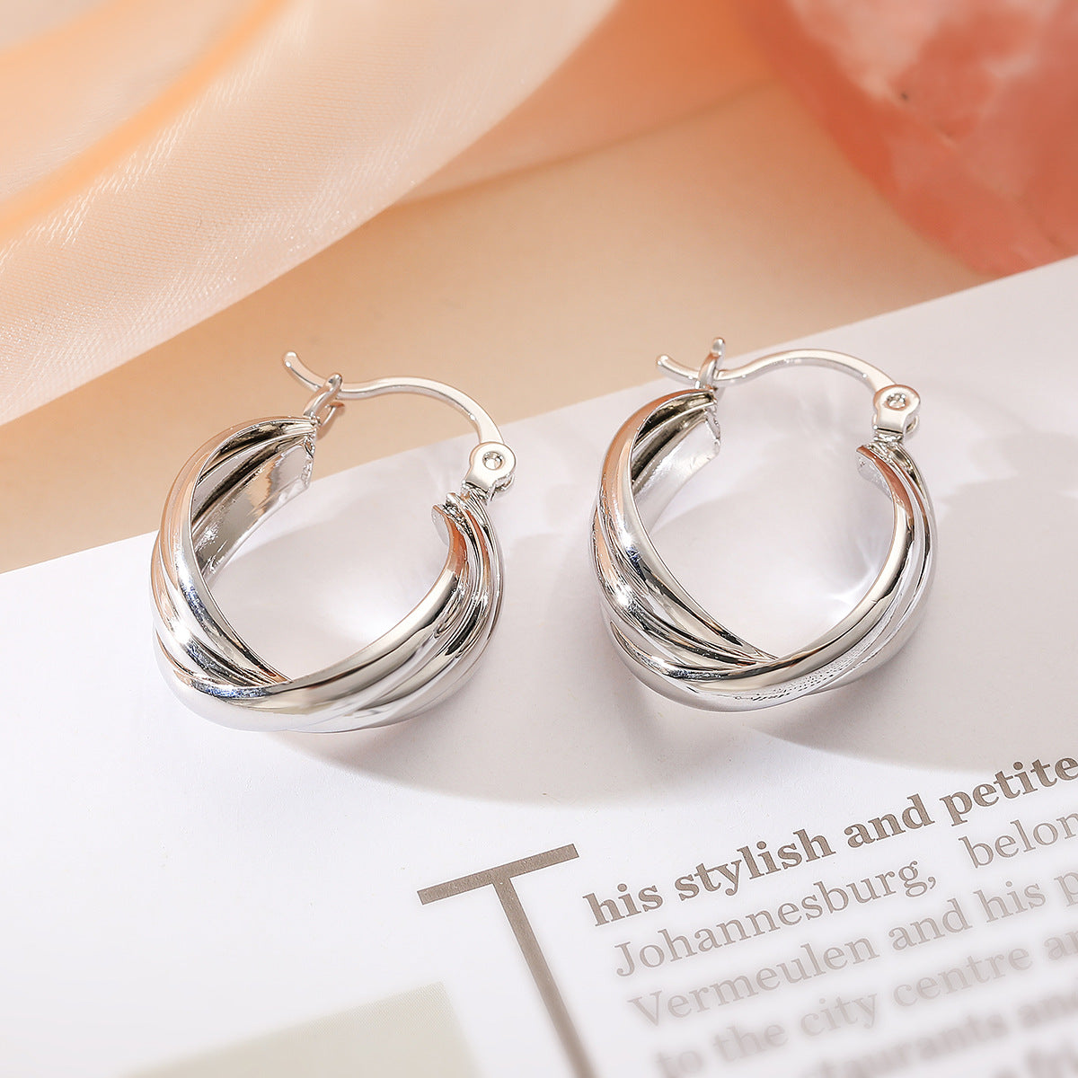 Fashion Gold Color Geometric Big Hoop Earrings