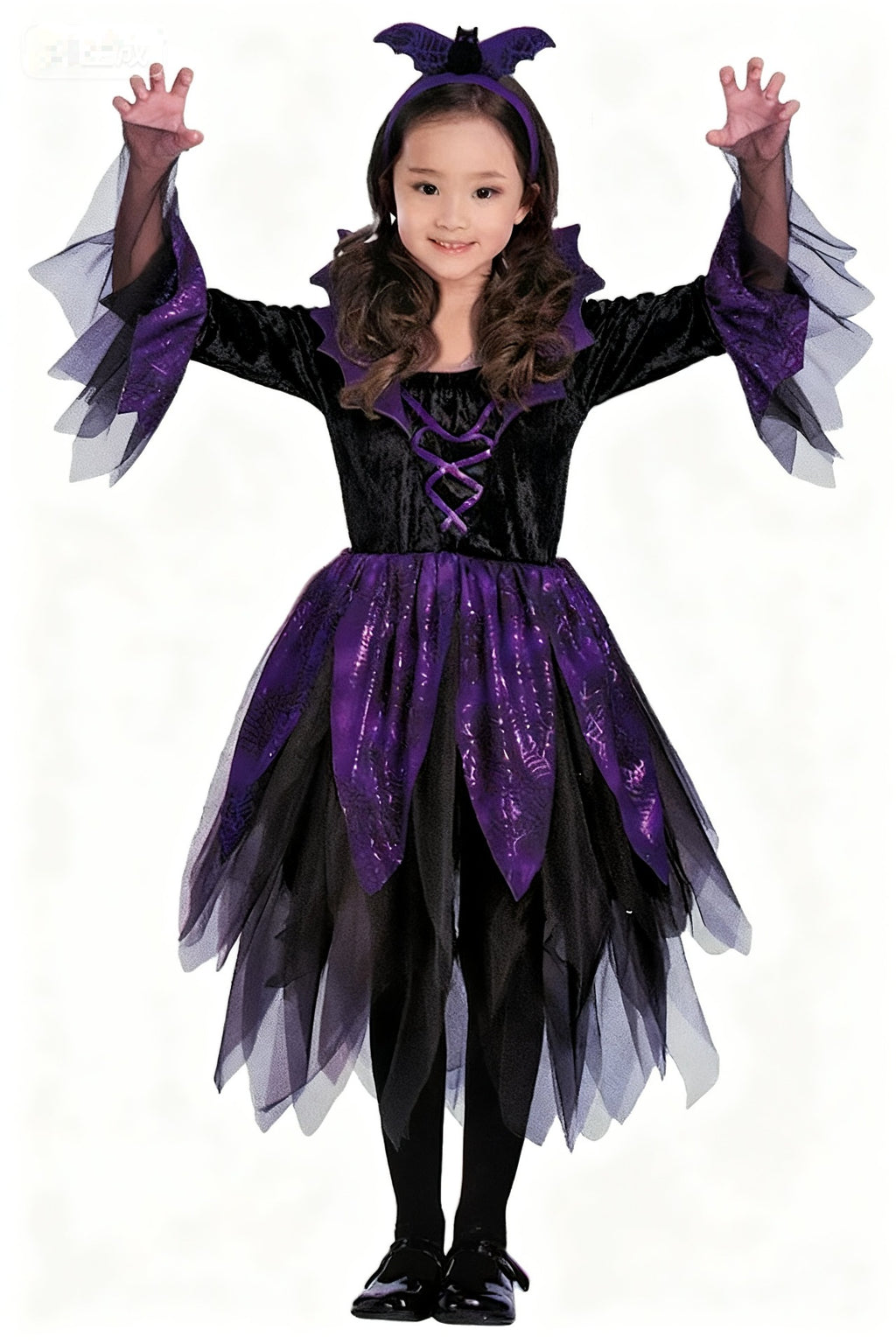Cosplay Costume Children's Halloween Outfit Witch Costume Diamond Velvet Fairy Dress