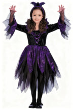 Cosplay Costume Children's Halloween Outfit Witch Costume Diamond Velvet Fairy Dress