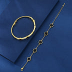 Five Petal Flower Brace Lace Bracelet Two-piece Set