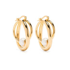 European and American style niche design, high-end fashion, irregular geometry, round vegetable wrapped earrings, retro earrings, earrings