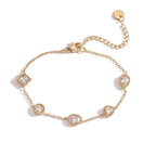 Zircon titanium steel bracelet for women niche exquisite versatile and colorfast jewelry