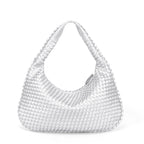 Women Large Leather Hobo Bag Handmade Woven Casual Female Handbag Big Capacity Patchwork Zipper Women Shoulder Bags