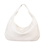 Women Large Leather Hobo Bag Handmade Woven Casual Female Handbag Big Capacity Patchwork Zipper Women Shoulder Bags