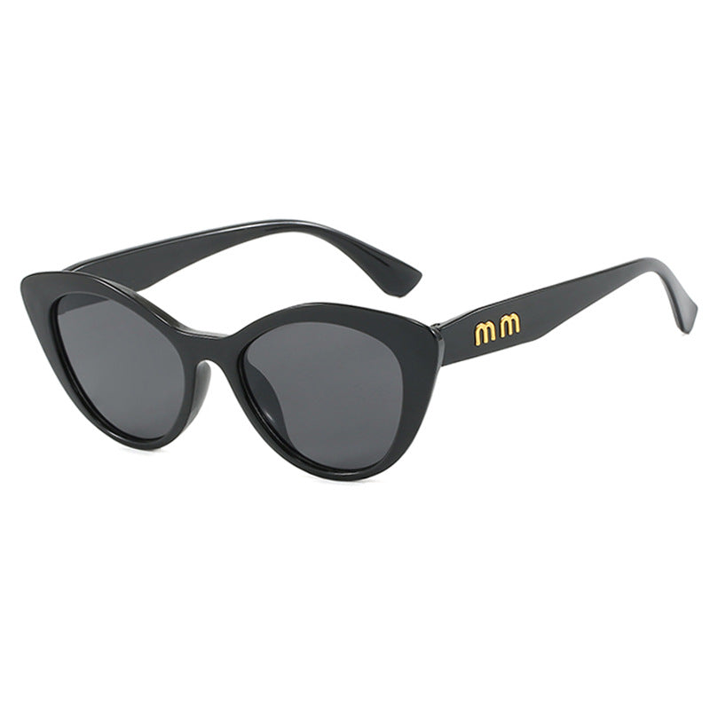Cat's Eye Retro Sunglasses, Female Face, Fashionable and High end, Internet Celebrity Street Photography, Sunglasses, Concave Design