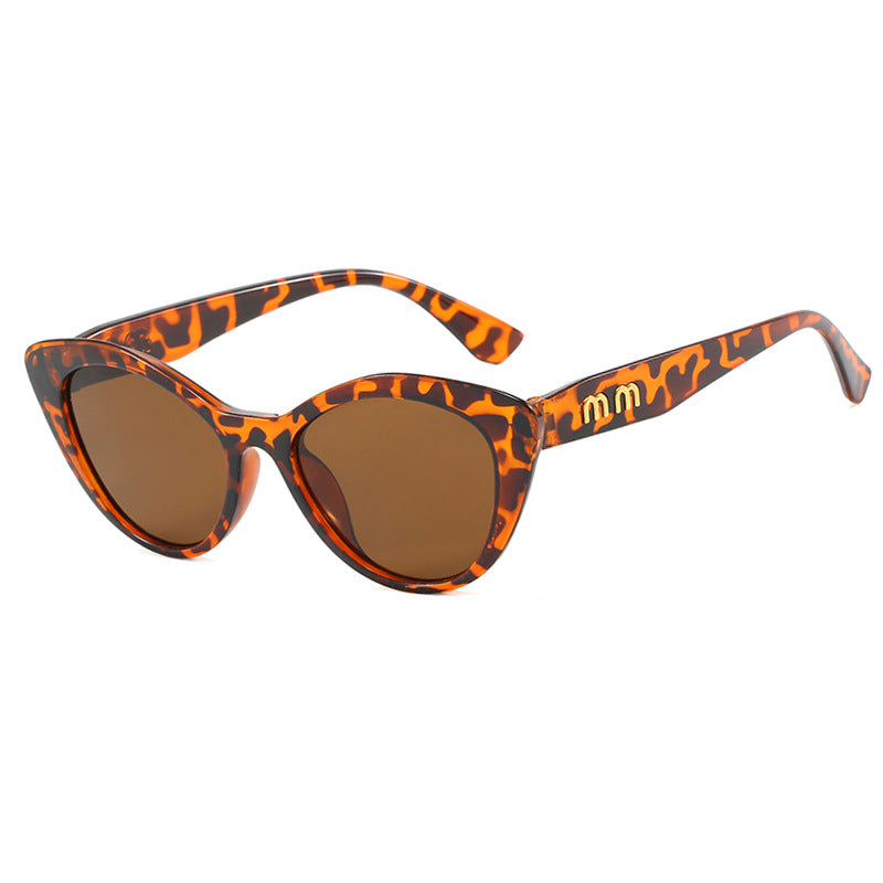 Cat's Eye Retro Sunglasses, Female Face, Fashionable and High end, Internet Celebrity Street Photography, Sunglasses, Concave Design