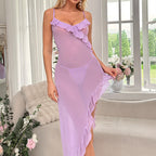New Multi Color Sexy Mesh Perspective Pajamas Sexy Underwear Strap Sleeping Skirt Women's Home Clothes
