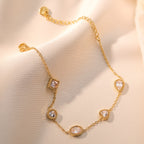 Zircon titanium steel bracelet for women niche exquisite versatile and colorfast jewelry