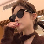 Cat's Eye Retro Sunglasses, Female Face, Fashionable and High end, Internet Celebrity Street Photography, Sunglasses, Concave Design