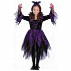 Cosplay Costume Children's Halloween Outfit Witch Costume Diamond Velvet Fairy Dress