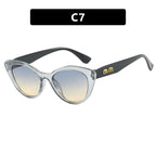 Cat's Eye Retro Sunglasses, Female Face, Fashionable and High end, Internet Celebrity Street Photography, Sunglasses, Concave Design