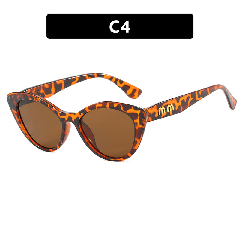 Cat's Eye Retro Sunglasses, Female Face, Fashionable and High end, Internet Celebrity Street Photography, Sunglasses, Concave Design