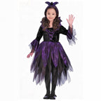 Cosplay Costume Children's Halloween Outfit Witch Costume Diamond Velvet Fairy Dress