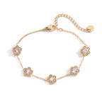 Zircon titanium steel bracelet for women niche exquisite versatile and colorfast jewelry