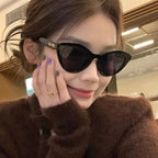 Cat's Eye Retro Sunglasses, Female Face, Fashionable and High end, Internet Celebrity Street Photography, Sunglasses, Concave Design